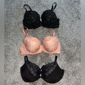 Victoria's Secret 3 Bra Bundle Size 36D